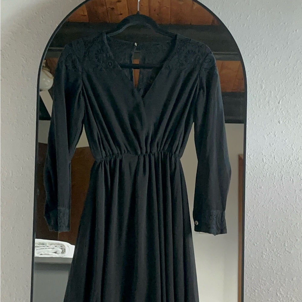 Black Lace Midi Dress